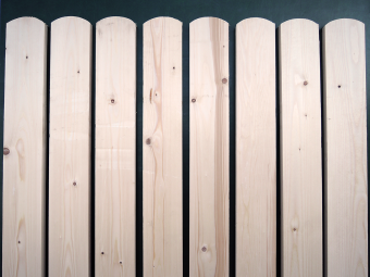 Деревянный штакетник полукруглый : 20x140 мм