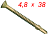 Саморезы Tulstor Wing Screw - дерево-металл - 4,8 мм x 38 мм