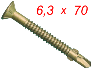 Саморезы Tulstor Wing Screw - дерево-металл - 6,3 мм x 70 мм
