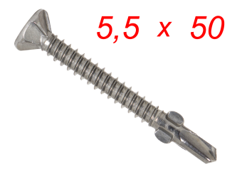 Саморезы Tulstor Wing Screw A2 - дерево-металл - 5,5 мм x 50 мм