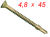 Саморезы Tulstor Wing Screw - дерево-металл - 4,8 мм x 45 мм